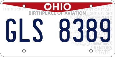 OH license plate GLS8389