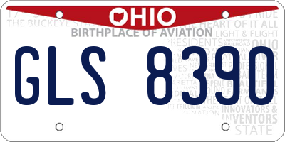 OH license plate GLS8390