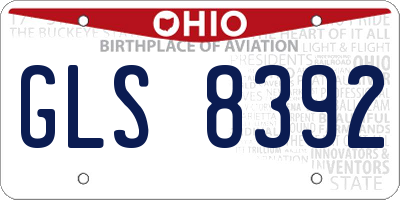 OH license plate GLS8392