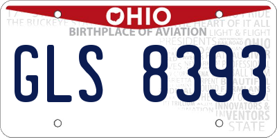 OH license plate GLS8393