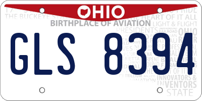 OH license plate GLS8394