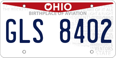 OH license plate GLS8402