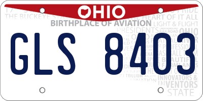 OH license plate GLS8403