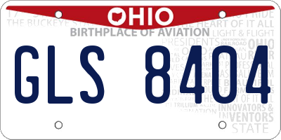OH license plate GLS8404