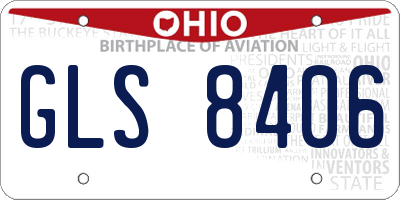 OH license plate GLS8406