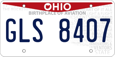 OH license plate GLS8407