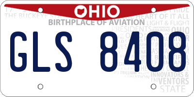 OH license plate GLS8408