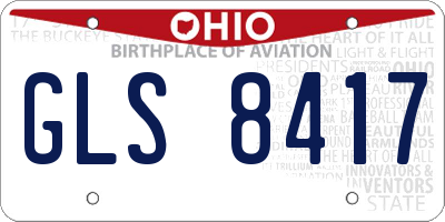 OH license plate GLS8417