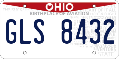 OH license plate GLS8432
