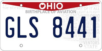 OH license plate GLS8441