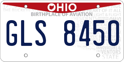 OH license plate GLS8450