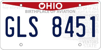 OH license plate GLS8451
