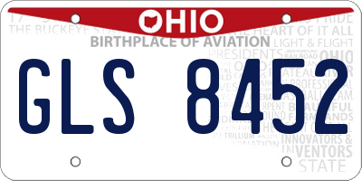 OH license plate GLS8452