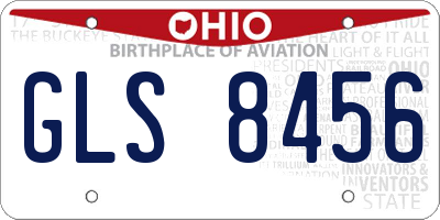 OH license plate GLS8456