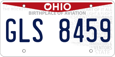OH license plate GLS8459
