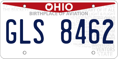OH license plate GLS8462
