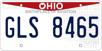 OH license plate GLS8465