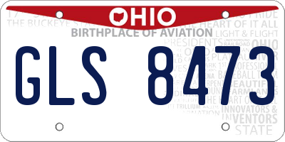 OH license plate GLS8473