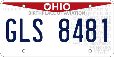 OH license plate GLS8481