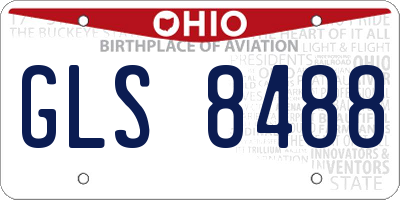 OH license plate GLS8488