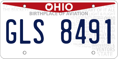 OH license plate GLS8491