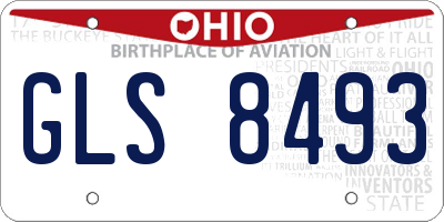 OH license plate GLS8493
