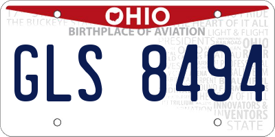 OH license plate GLS8494
