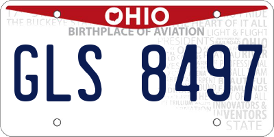 OH license plate GLS8497