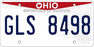 OH license plate GLS8498
