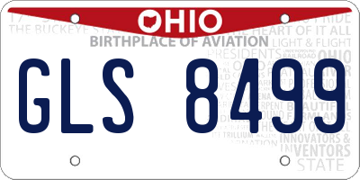 OH license plate GLS8499