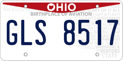 OH license plate GLS8517