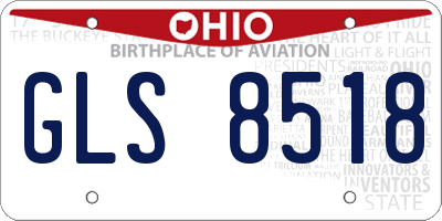 OH license plate GLS8518