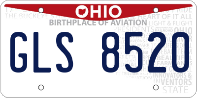 OH license plate GLS8520