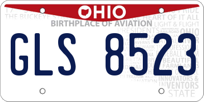 OH license plate GLS8523