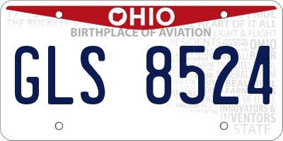 OH license plate GLS8524