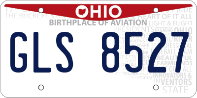 OH license plate GLS8527