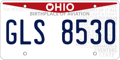 OH license plate GLS8530