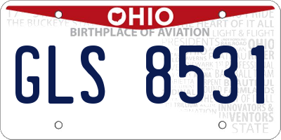 OH license plate GLS8531
