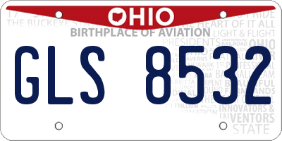 OH license plate GLS8532