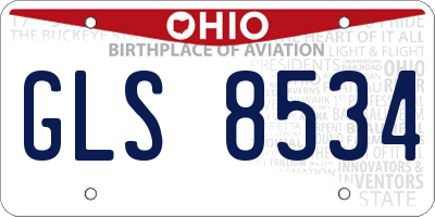 OH license plate GLS8534