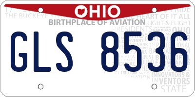 OH license plate GLS8536