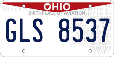 OH license plate GLS8537