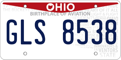 OH license plate GLS8538
