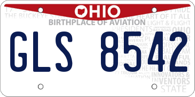 OH license plate GLS8542