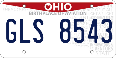 OH license plate GLS8543