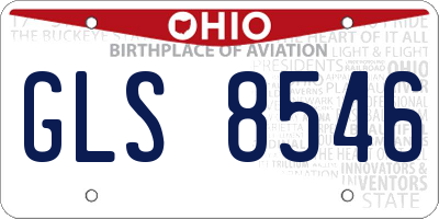 OH license plate GLS8546