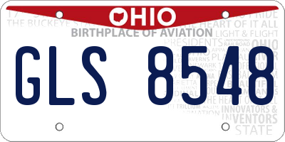 OH license plate GLS8548