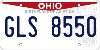 OH license plate GLS8550