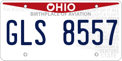 OH license plate GLS8557