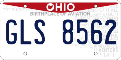 OH license plate GLS8562